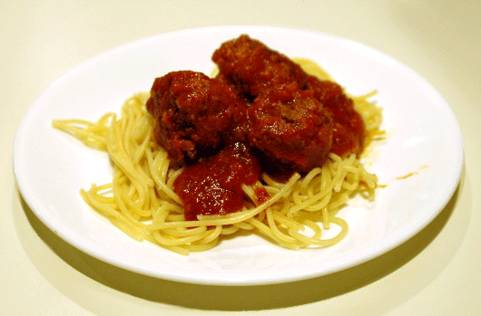 homemade meatballs and marinara