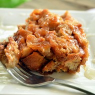 Gluten/Lactose Free Apple Bread Pudding with a Hard Caramel Sauce