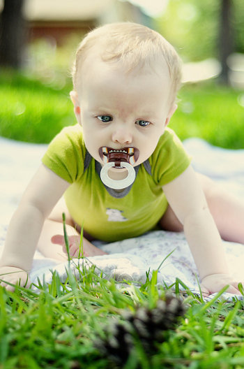 baby learning to crawl