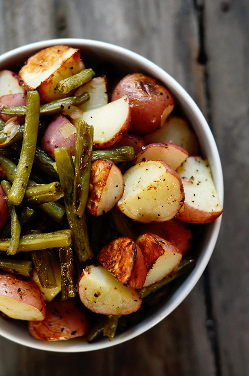 Roasted Potatoes and Beans