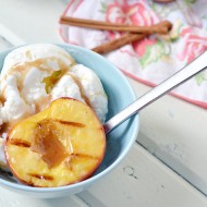 Grilled Peaches and Honey-Cinnamon Caramel Sauce
