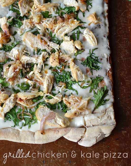 Grilled Chicken and Kale Pizza