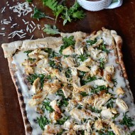 Grill It Up in June: Grilled White Pizza with Chicken and Baby Kale