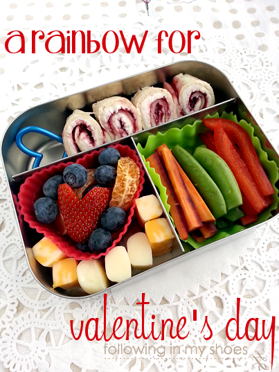 a rainbow bento for Valentines Day