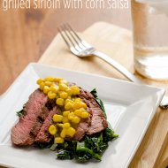 Grilled Sirloin and Creamed Greens with Spicy Corn Salsa