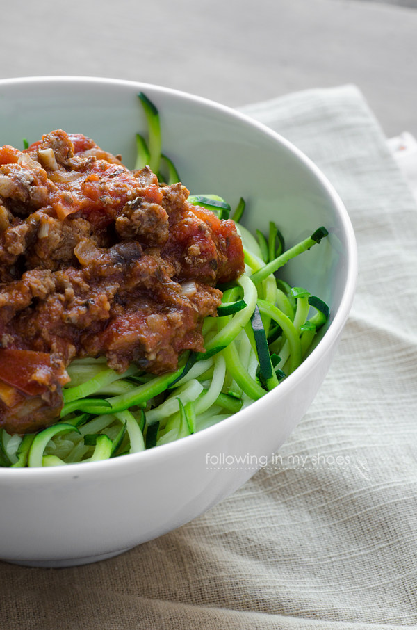 Zoodles and Bolognese Sauce