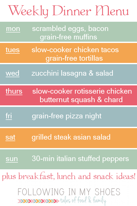 a week of #glutenfree menu ideas