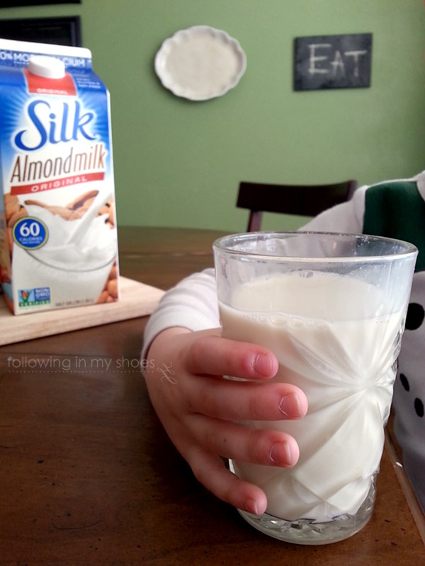 cold glass of almond milk