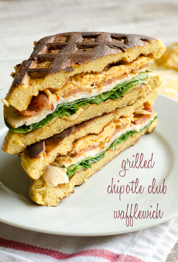 Grilled Chipotle Cheese Club Waffle-wich