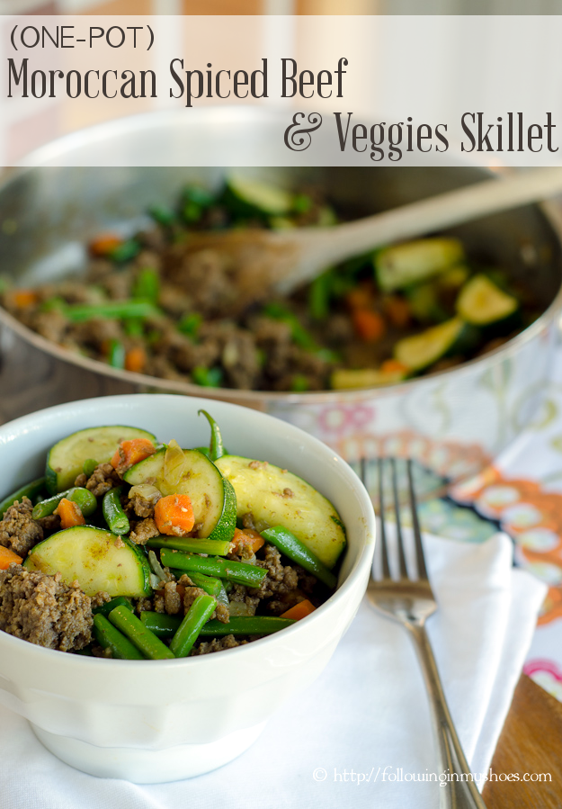 One Pan Moroccan Spiced Beef and Vegetable Skillet