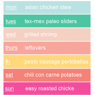 Whole 30 Meal Plan for 2015